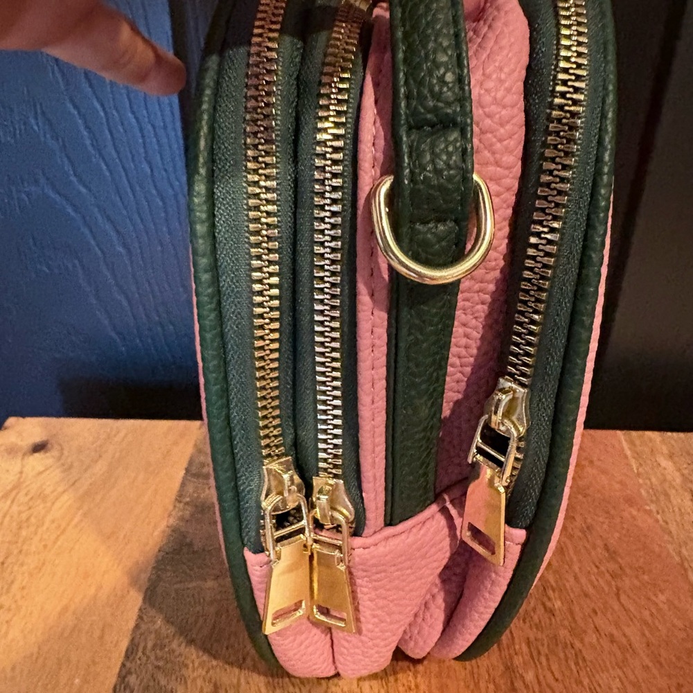 Strapless pink/green jeweled mini backpack bag - Picture 5 of 5